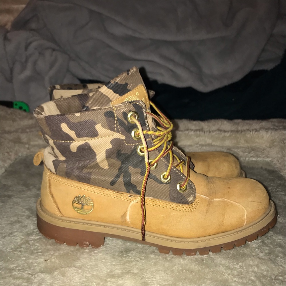 Camouflaged timberlands kids